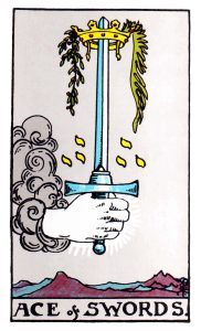 The Ace Of Swords Meaning Using The Rider Waite Tarot Deck.