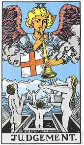The Judgement card meaning for upright and reversed positions. Free insights with Psychicforecast.uk