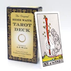 The ace of wands meaning for both upright and reversed position using the Rider waite tarot deck.