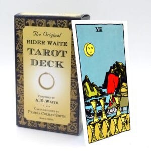 Eight of cups meaning for both upright and reversed position with the Rider Waite tarot deck.