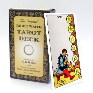Eight of pentacles meaning for both upright and reversed position with the Rider Waite tarot deck.