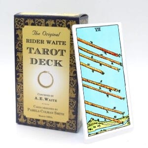 Eight of wands meaning for both upright and reversed position with the Rider Waite tarot deck.