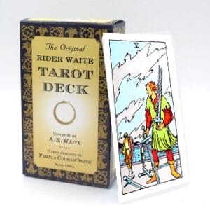 The Five of Swords meaning for upright and reversed positions using the Rider-Wait tarot deck.