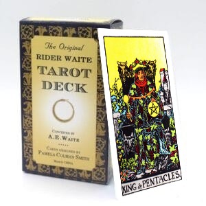King of Pentacles meaning for upright and reversed positions using the Rider-Waite tarot deck.