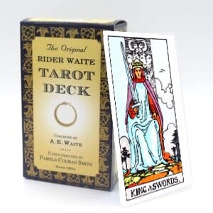 The King of Swords meaning for upright and reversed positions using the Rider-Waite tarot deck.