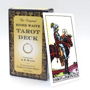 The Knight of Pentacles meaning for upright and reversed positions using the Rider-Waite tarot deck.