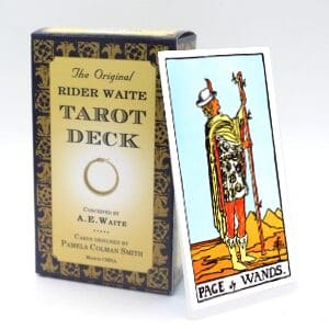 Page of Wands meaning for upright and reversed positions using the Rider-Waite tarot deck.