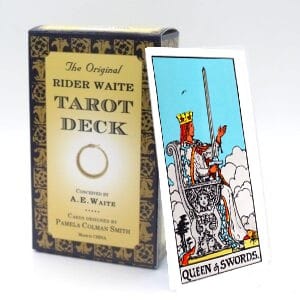 Queen of Swords meaning for upright and reversed positions using the Rider-Waite tarot deck.