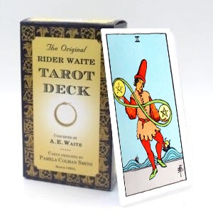 Two of Pentacles meaning for upright and reversed positions using the Rider-Waite tarot deck.