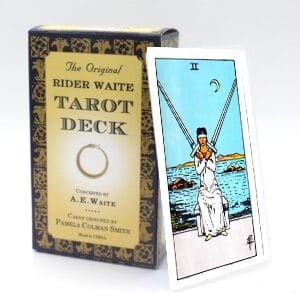 Two of Swords meaning for upright and reversed positions using the Rider-Waite tarot deck.
